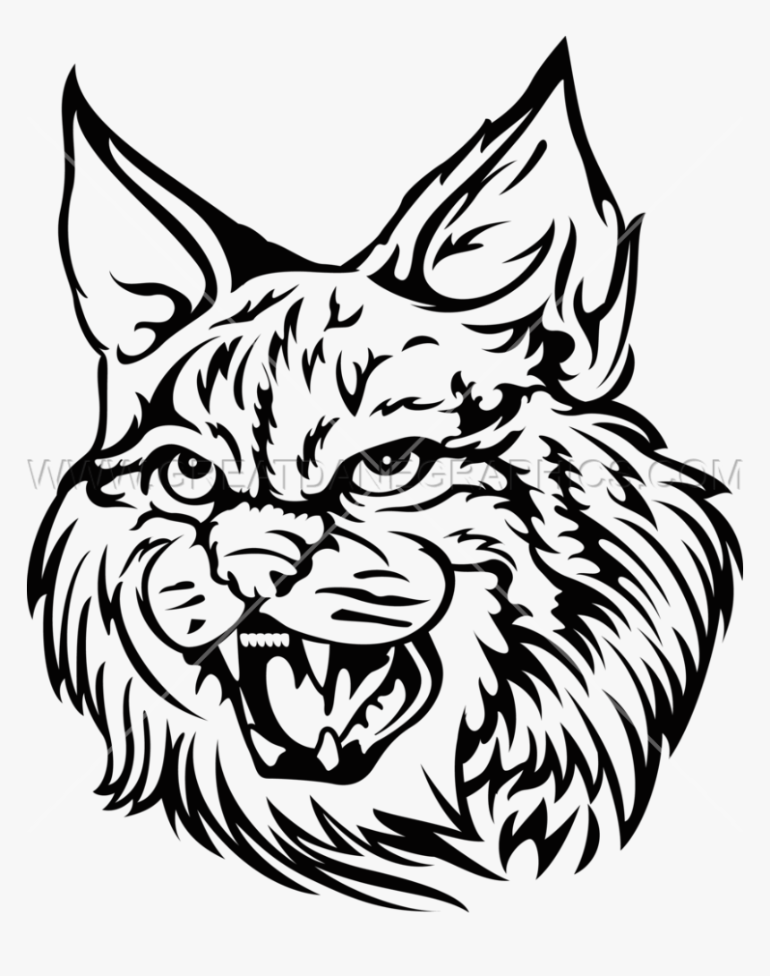 Wild Cat Png - Transparent Wildcat On Black And White, Png Download
