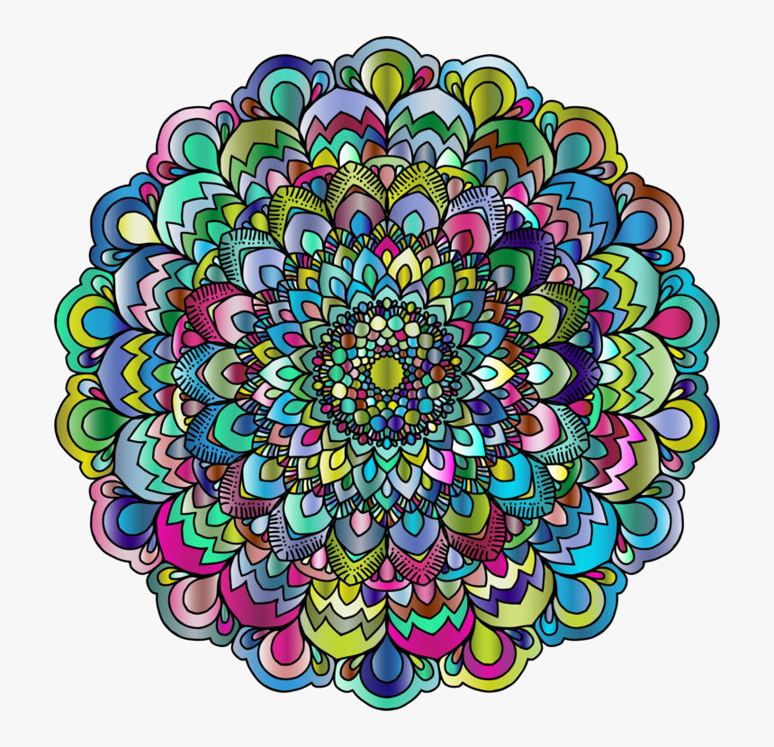 Circle,flower,floral Design - Flower Design Mandala, HD Png Download
