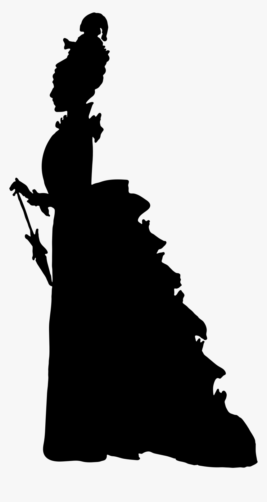 1874 Fashion Silhouette Clip Arts - 19th Century Woman Silhouette, HD Png Download