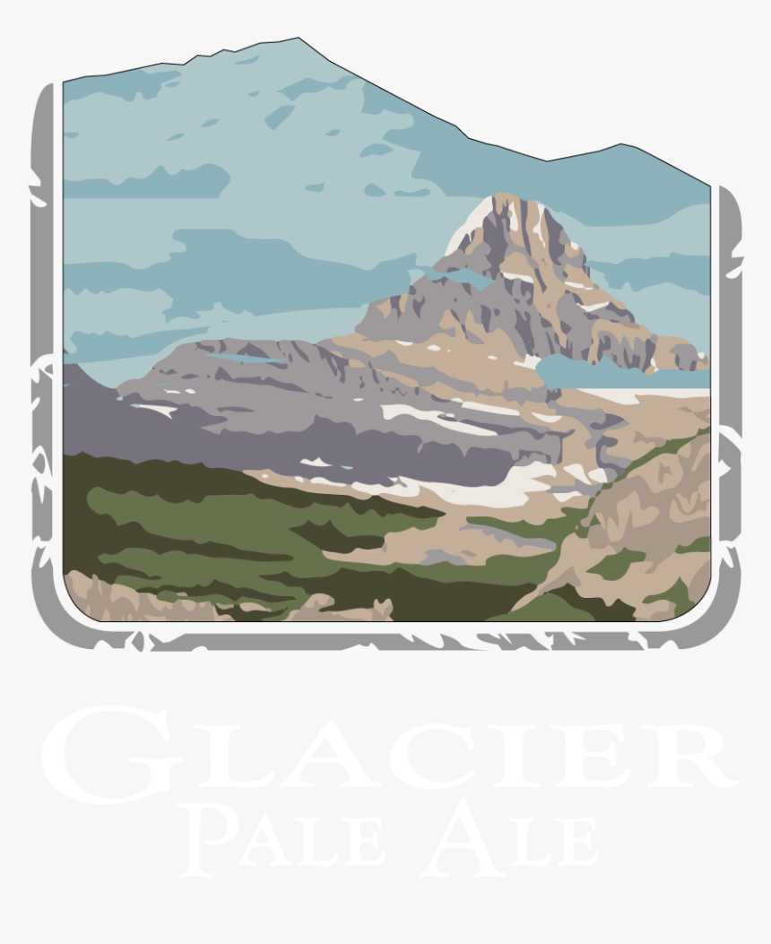 Glacier Pale Ale - Graphic Of Glacier National Park, HD Png Download