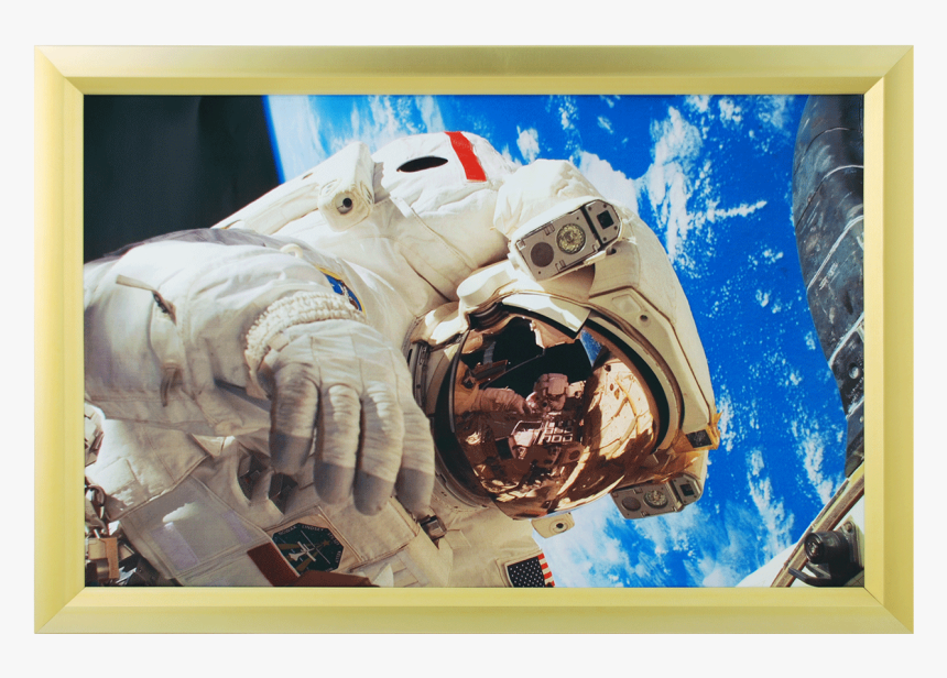 Gold Wrapped Wood Picture Frame - 여자 우주 비행사, HD Png Download