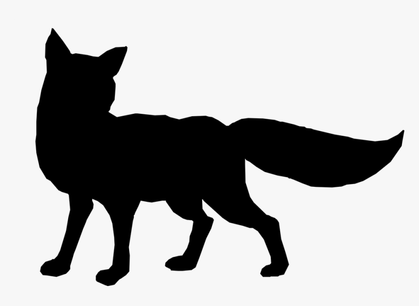 Cheetah Silhouette Cliparts 18, Buy Clip Art - Fox Clipart Black, HD Png Download