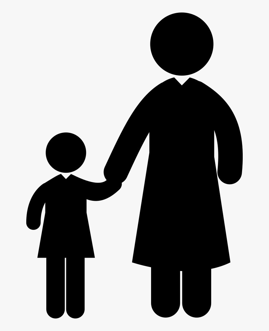 Student Child And Adult Professor - Families Of Four Black And White, HD Png Download