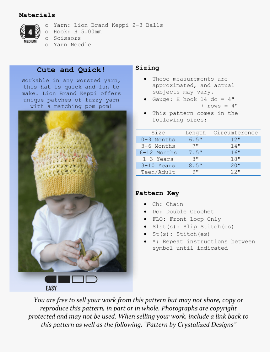 Brennan Beanie Free Crochet Pattern By Crystalized, HD Png Download