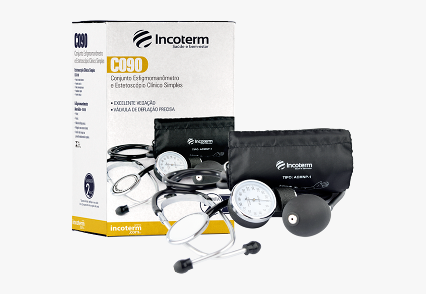 Conjunto Esfigmomanômetro E Estetoscópio Clinico Simples - Incoterm, HD Png Download