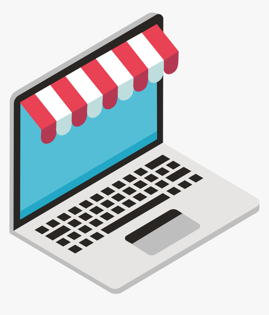 Vector Black And White Library Laptop Projection D - Computer Isometric Art Png, Transparent Png