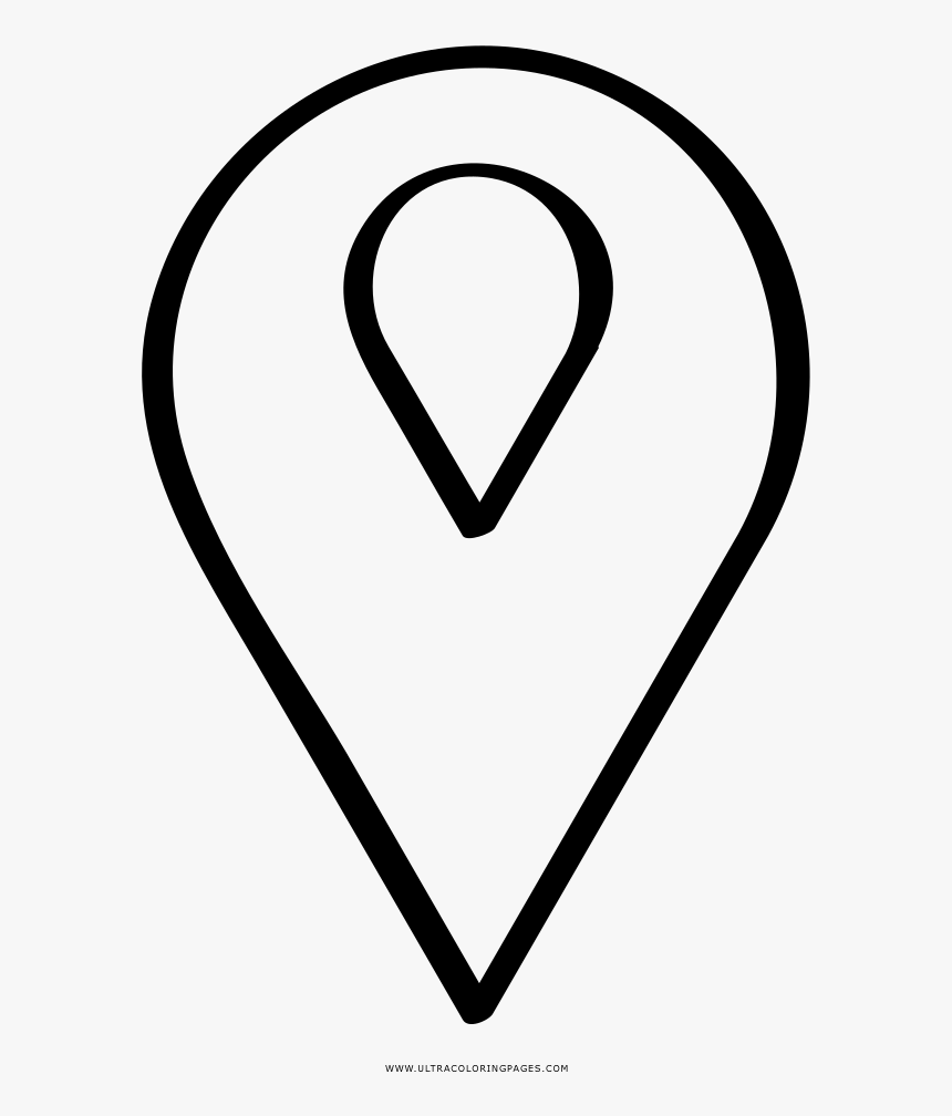 Pin Drop Coloring Page - Heart, HD Png Download