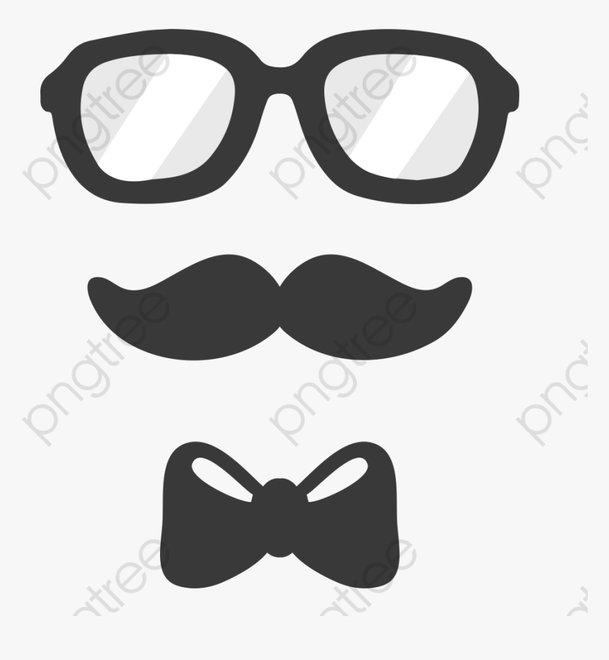 Bow Tie Clipart Gray - Bow Tie Moustache Clipart, HD Png Download