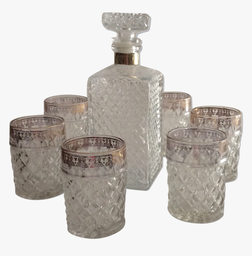 Pitcher And Whiskey Glasses 70s - Glass Bottle, HD Png Download