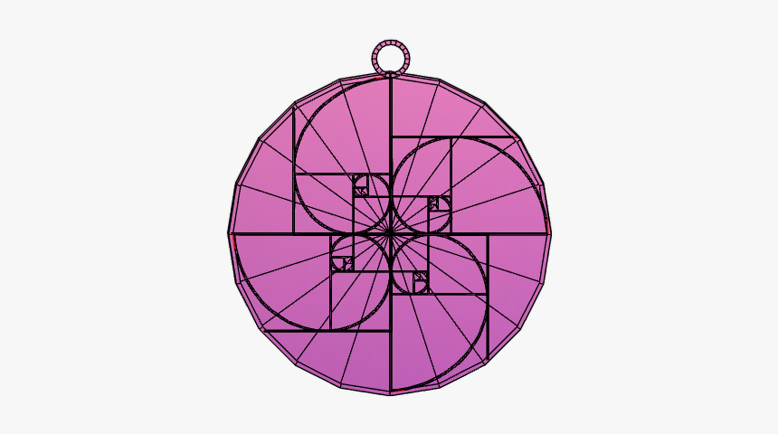 Fibonacci Spiral Pendant Mod 4 Spirals And Base - Circle, HD Png Download
