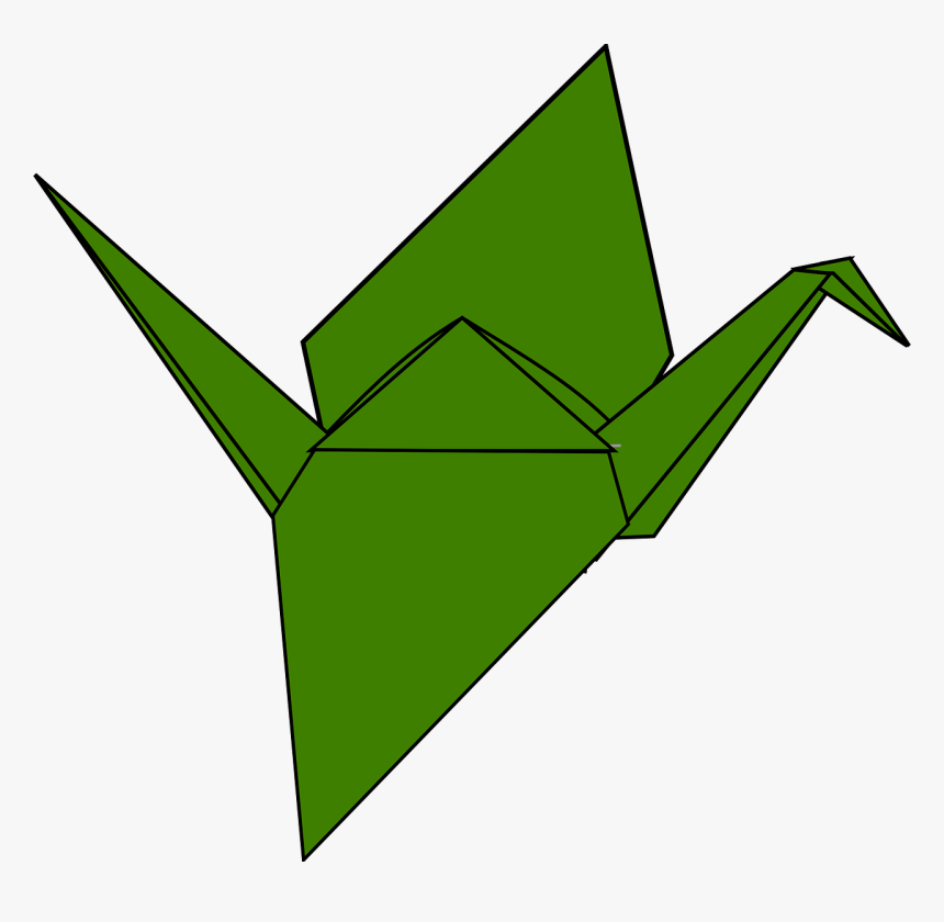 Origami, Crane, Green, Paper, Art, Bird, Japan, Design - Transparent Background Origami Clipart, HD Png Download