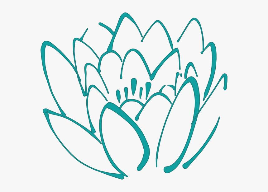 12 Petal Teal Lotus Clip Art At Clker Com Vector Clip - Lotus Flower Clip Art, HD Png Download