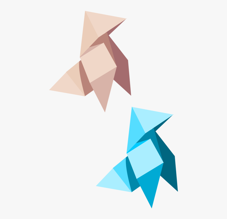 Triangle,art Paper,origami - Pajarita Origami Clipart, HD Png Download