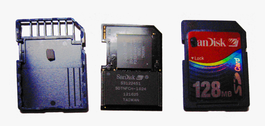 Sandisk 128mb Sd Card Insides - 128mb Sd, HD Png Download
