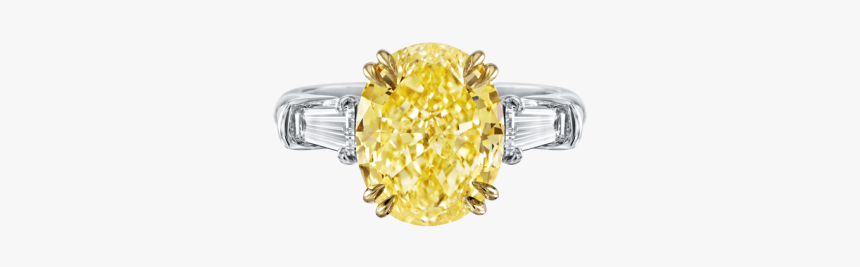 Classic Winston™, Oval-shaped Yellow Diamond Ring - Yellow Diamond Ring Tiffany Png, Transparent Png