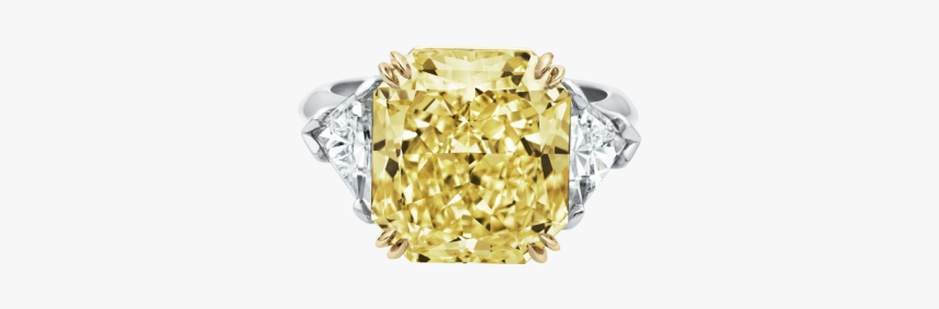 Harry Winston 3 Stone Yellow Diamond, HD Png Download