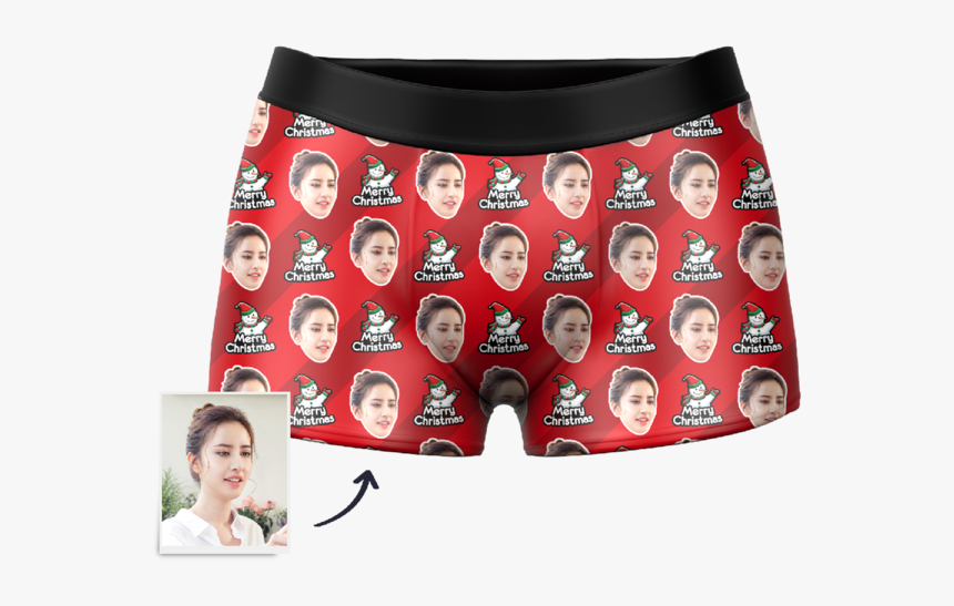 Custom Snowman Face Boxer Shorts - Underpants, HD Png Download
