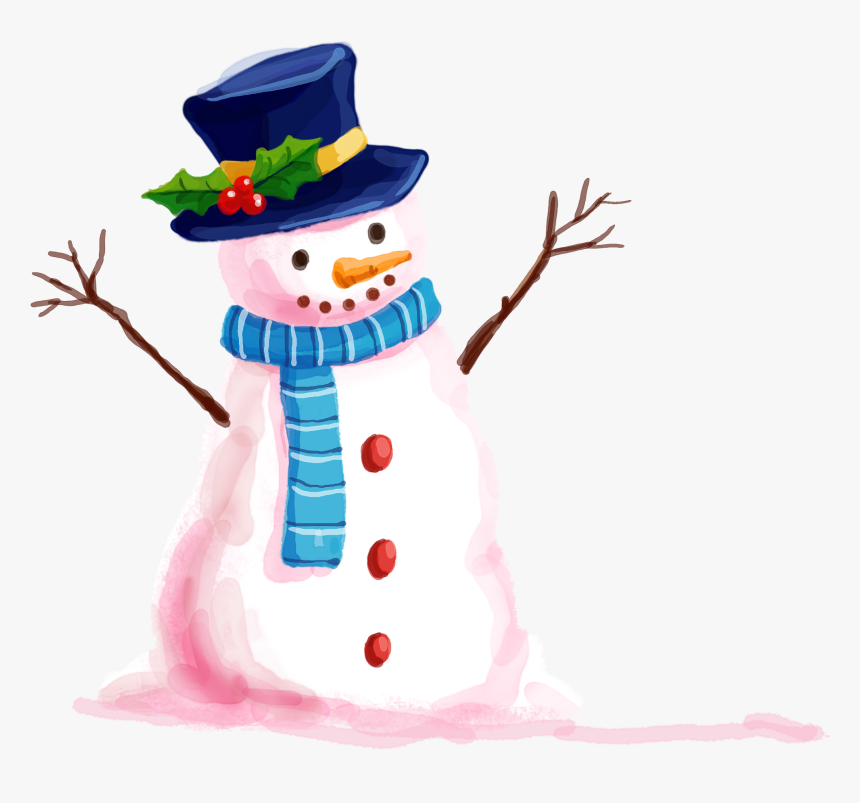 Drawn Snowman Winter - Snowman, HD Png Download