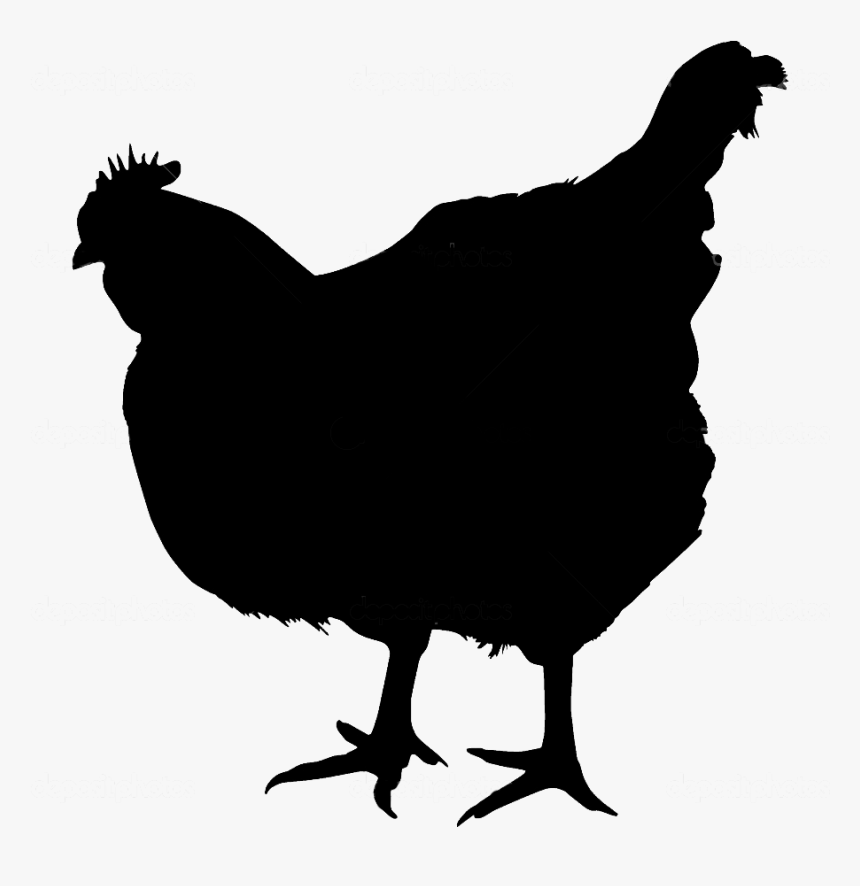 Transparent Rooster Silhouette Png - Chicken Silhouette With No Background, Png Download