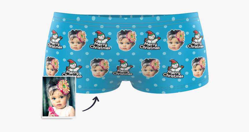 Christmas Snowman Kids Custom Face Boxer Briefs - Boxer Shorts, HD Png Download