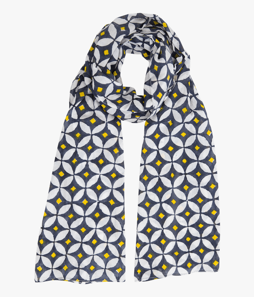 Blue & Yellow Diamond Scarf - Paper Napkin, HD Png Download