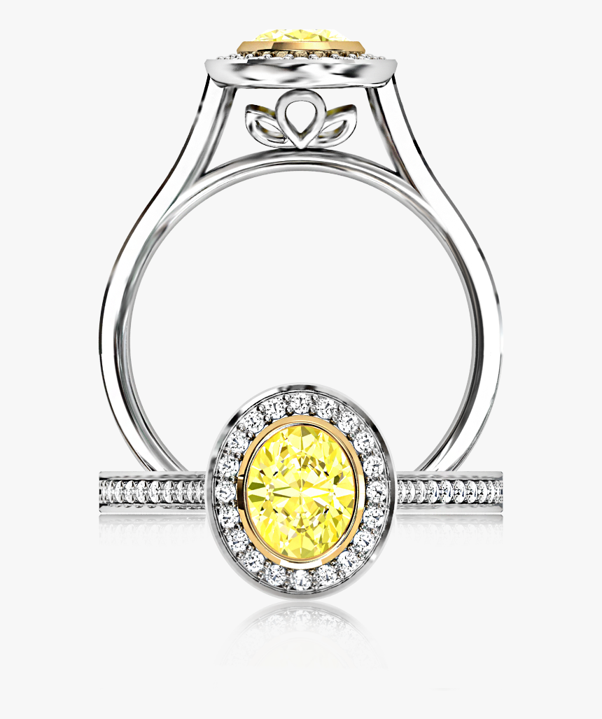 Mc1838 Natural Coloured Diamonds Oval Georgian Engagement - Yellow Coloured Diamonds Rings, HD Png Download