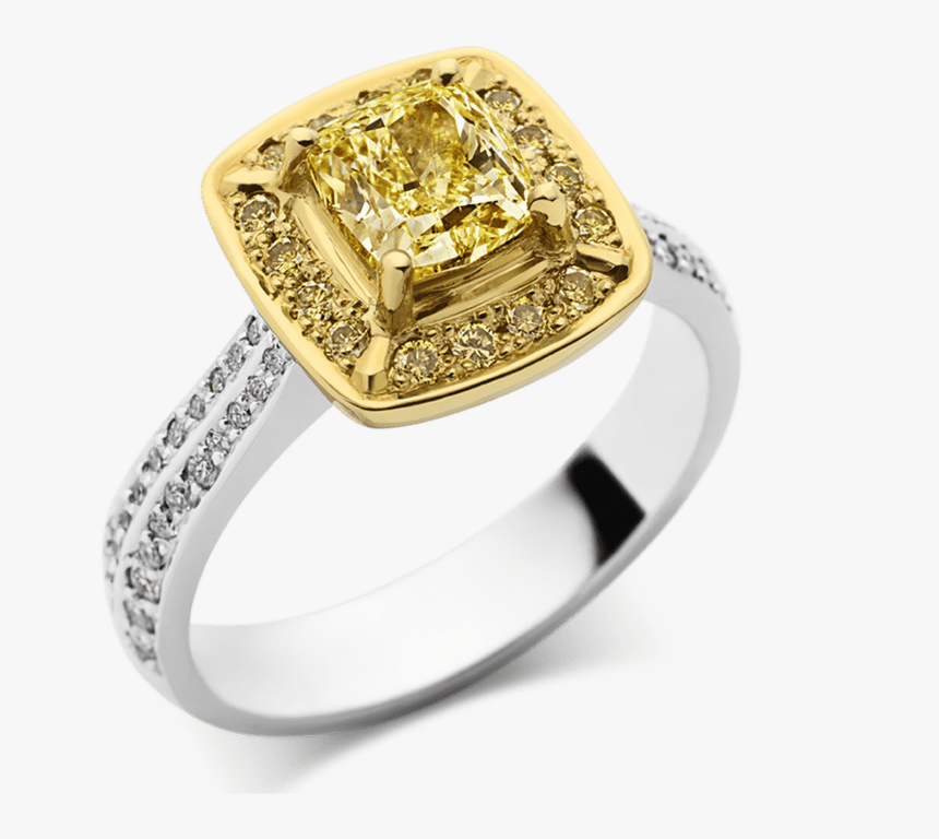 Photo Of Yellow And White Diamond Ring - Pre-engagement Ring, HD Png Download