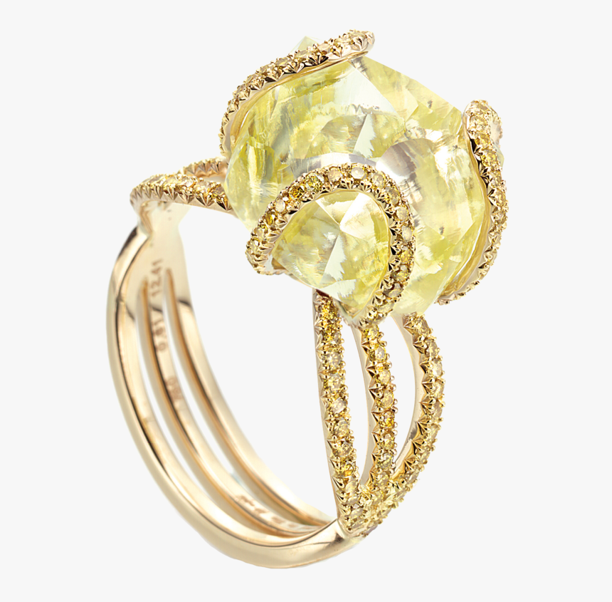 Orw1060pdy8-12 - A - Raw Yellow Diamond Ring, HD Png Download