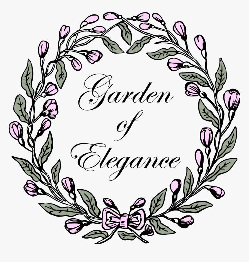 Garden Of Elegance - Free Floral Wreath Clipart Black And White, HD Png Download