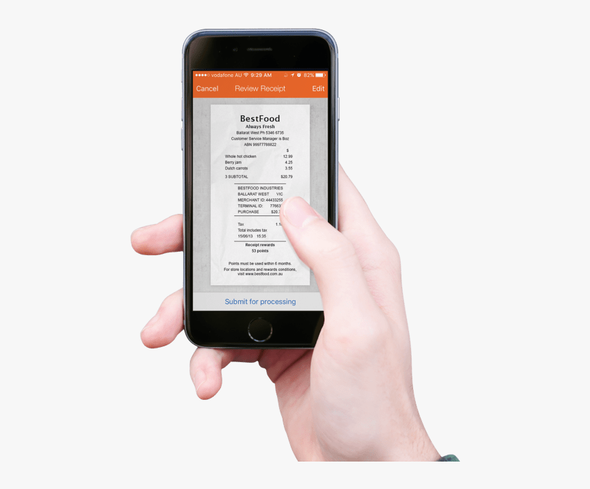 Hand-mobilereceipt - Mobile Device, HD Png Download