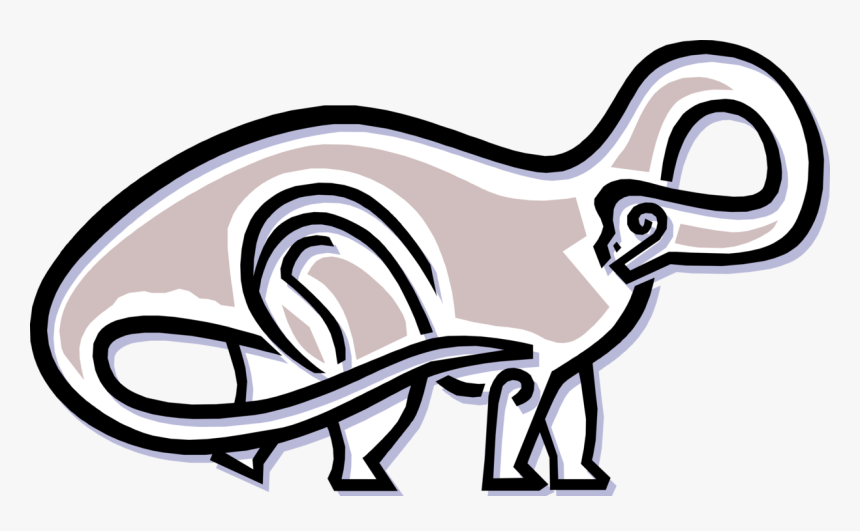 Vector Illustration Of Prehistoric Brontosaurus Dinosaur, HD Png Download