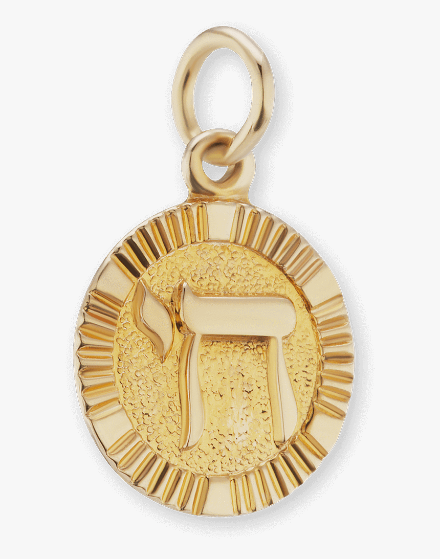 14k Gold Chai Circle Pendant - Locket, HD Png Download