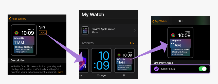 Turning On Omnifocus As A Data Source For Siri Shortcuts - Omnifocus Siri Watch Face, HD Png Download