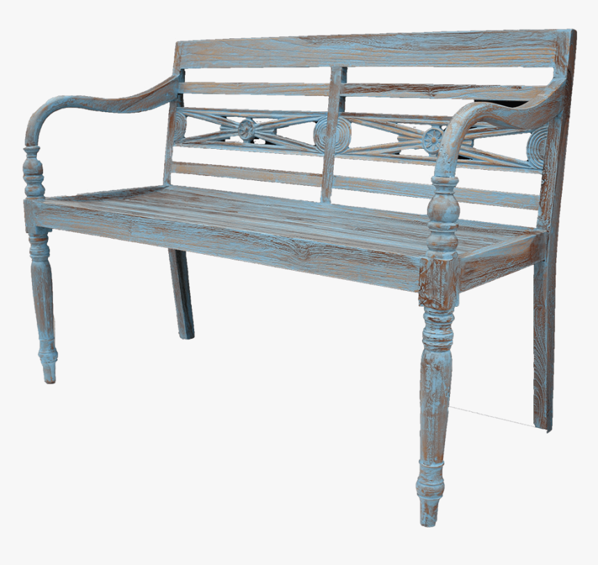 Batavia Benches Blue Wash Teak , Png Download - Bench, Transparent Png