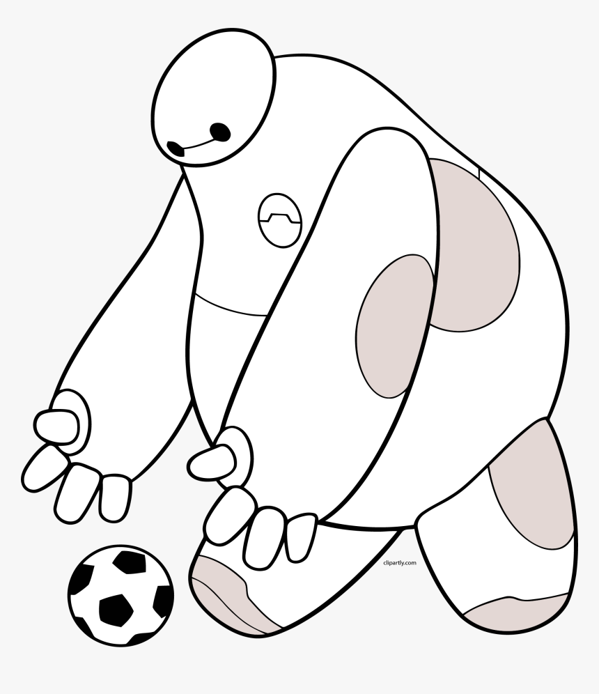 Baymax Soccer Ball Png Clipart - Baymax Chasing Soccer Ball, Transparent Png