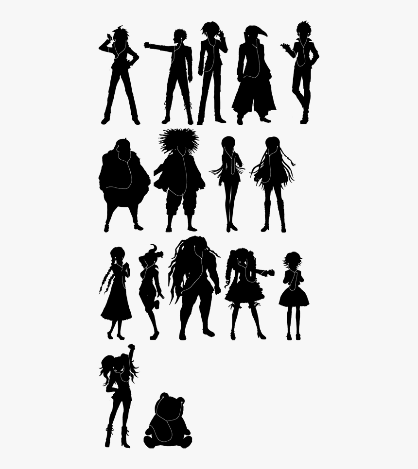 Music Player Silhouettes - Danganronpa Silhouette Png, Transparent Png