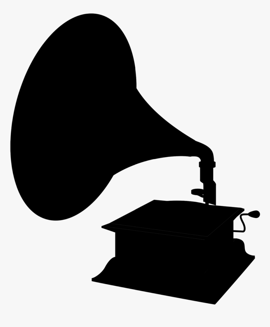 Silhouette Gramophone Music Free Photo - Gramophone Silhouette, HD Png Download
