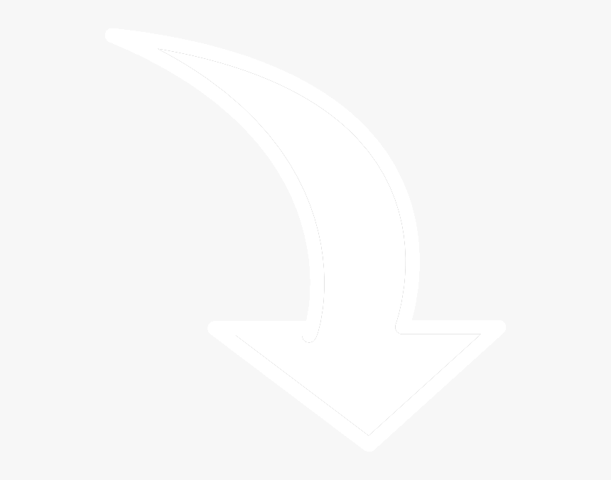 White Curved Arrow Hi - Crescent, HD Png Download