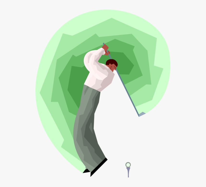Vector Illustration Of Sport Of Golf Golfer Teeing - Illustration, HD Png Download