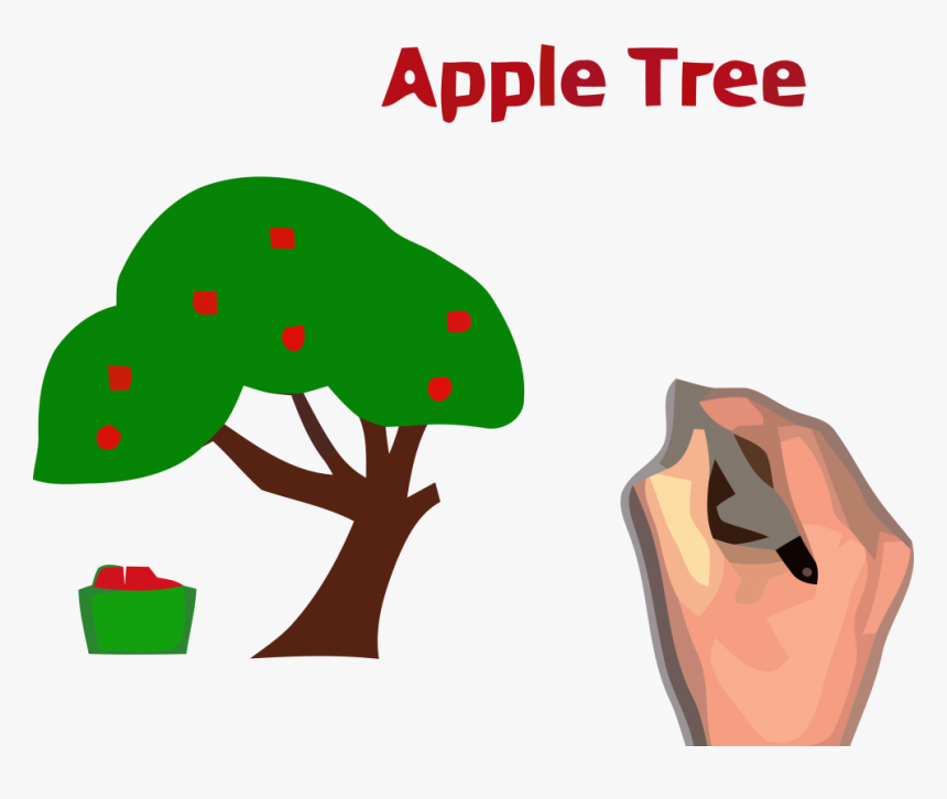 Apple Tree Draw Pencil Clipart Png - Apple Tree Clip Art, Transparent Png