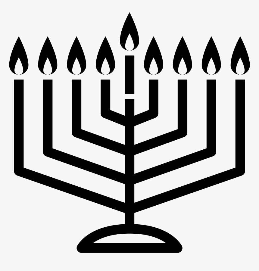 Hanukkah Png - Menorah Clip Art Black And White, Transparent Png