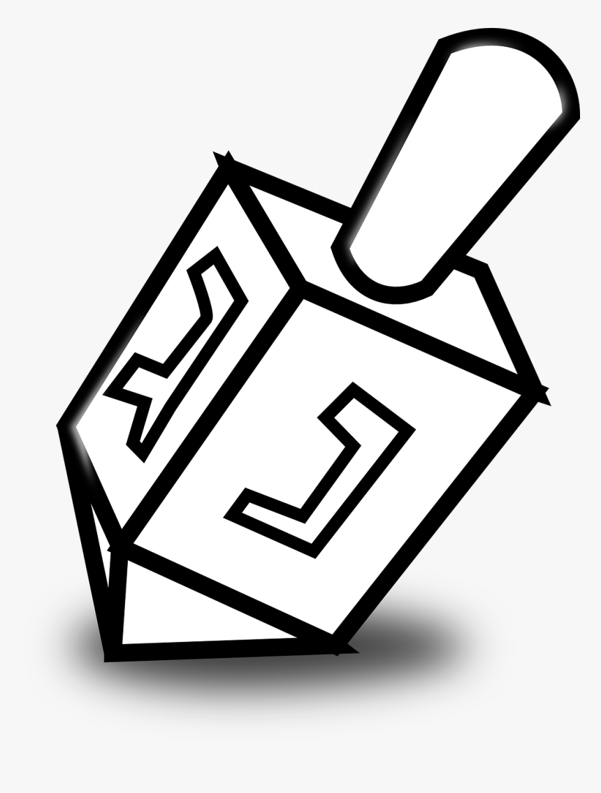 Dreidel Clipart Black And White, HD Png Download