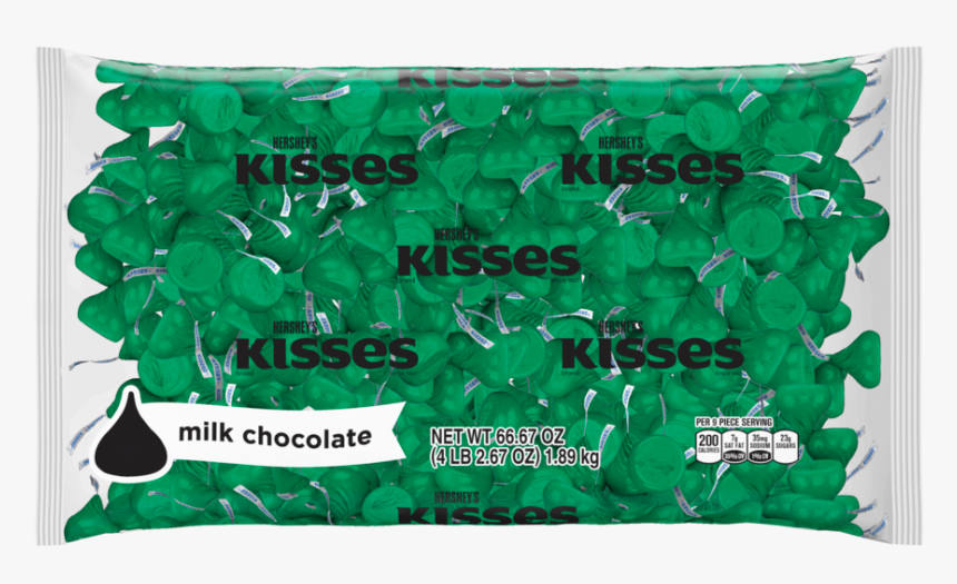 Hershey S Kisses Milk Chocolate With Dark Green Foil - Hershey's Kisses, HD Png Download