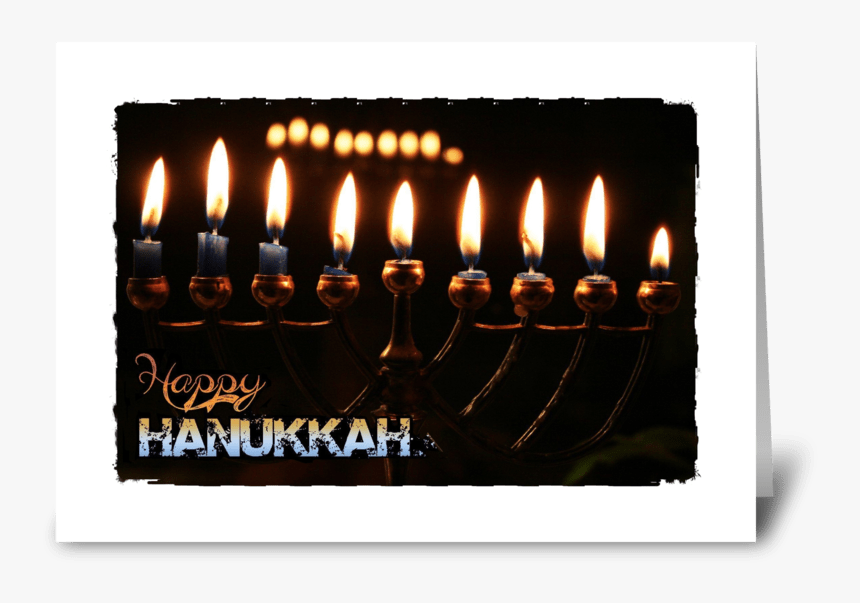 Happy Hanukkah Greeting Card - Hanukkah Lights, HD Png Download