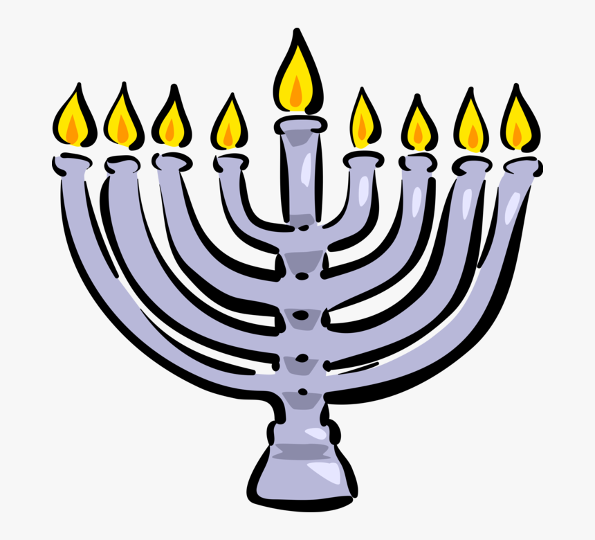 Vector Illustration Of Jewish Chanukah Hanukkah Menorah, HD Png Download