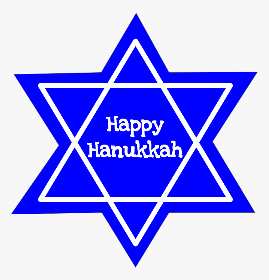 Happy Hanukkah, Star Of David, Black And White, - Jewish Star, HD Png Download