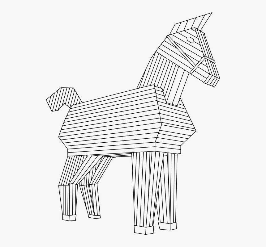 The Horse, Wood, Horse, Toy, Konik, Trojan Horse - Caballo De Troya Dibujo, HD Png Download