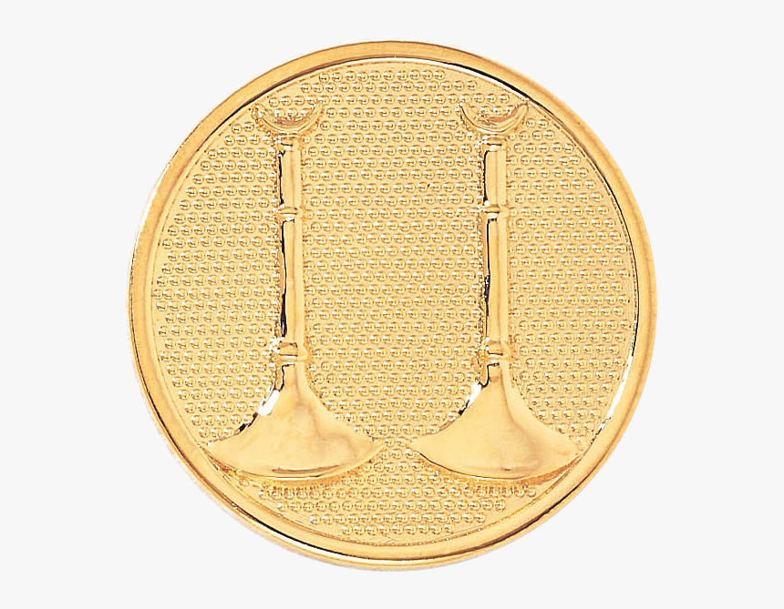 Captain Hat Badge With Two Vertical Horns On A Textured - Circle, HD Png Download