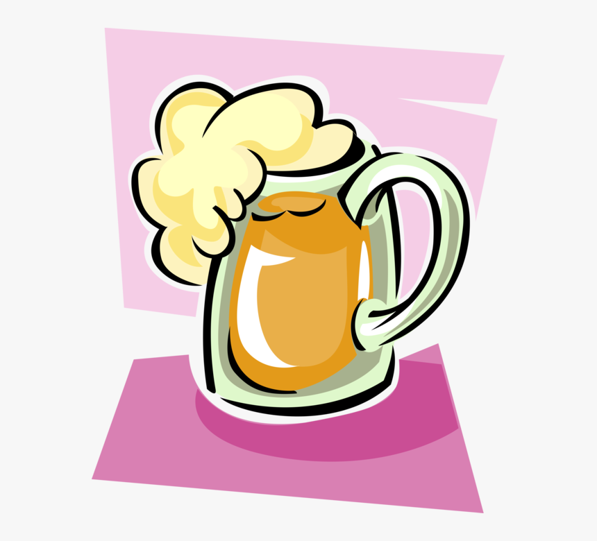 Vector Illustration Of Frothy Mug Of Beer Alcohol Beverage, HD Png Download
