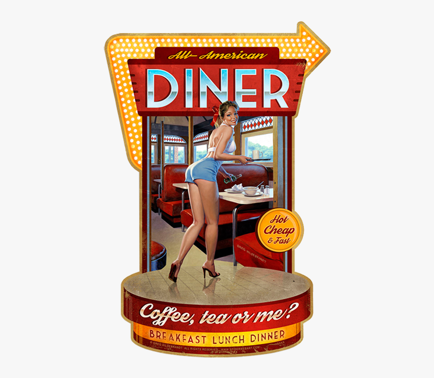 Pin Up Diner Metal Signs, HD Png Download